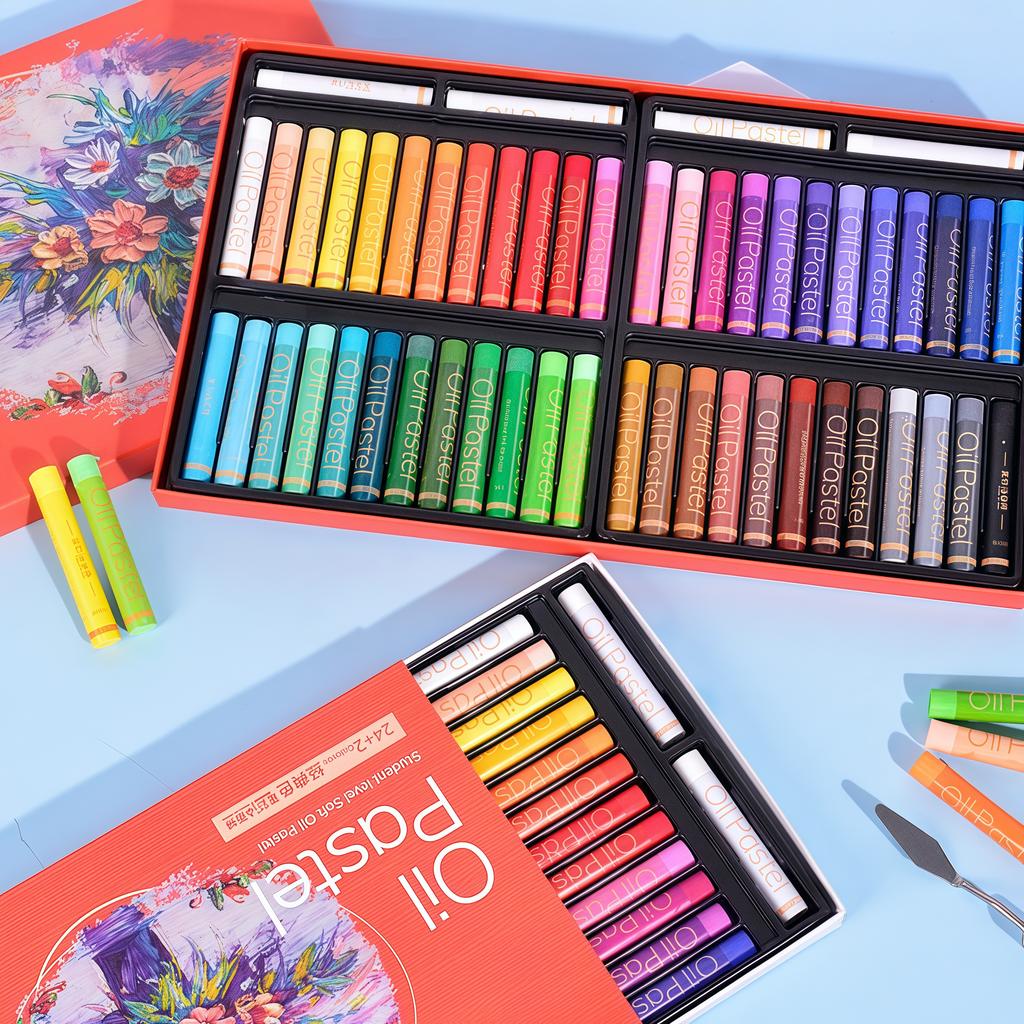 Artist Soft Oil Pastel Set 24/36/48 Colors Professional Painting Drawing Graffiti Art Crayons Washable Non Toxic Oil Paint Stick