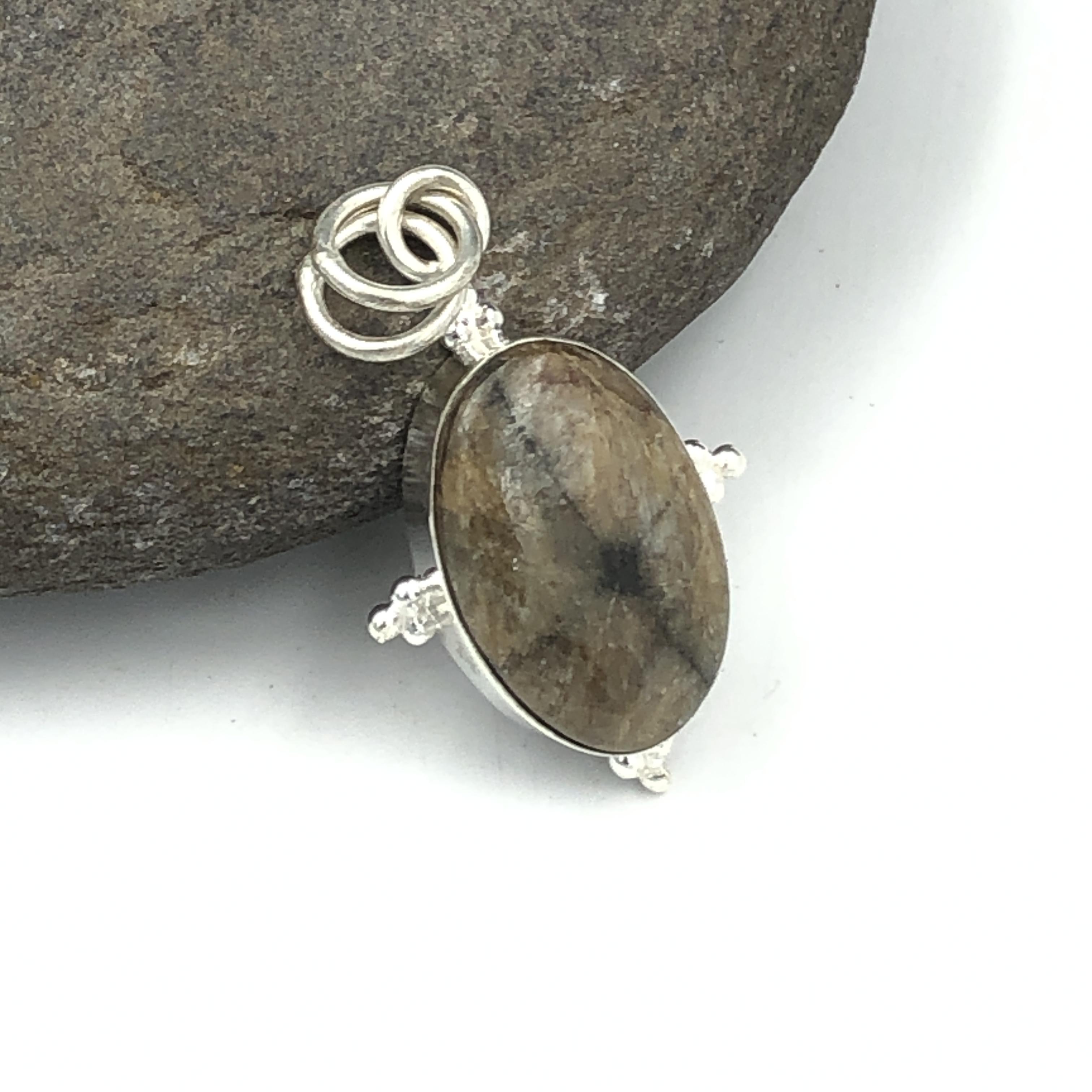 Natural Chiastolite Gemstone 925 Sterling Silver Jewelry Designer Pendant 1.49  AJP-206