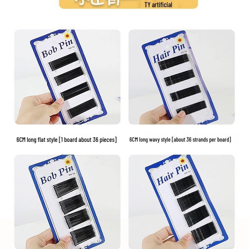 Korean Style Black Metal Hairpins - Thin, Small Clips for All Hairstyles