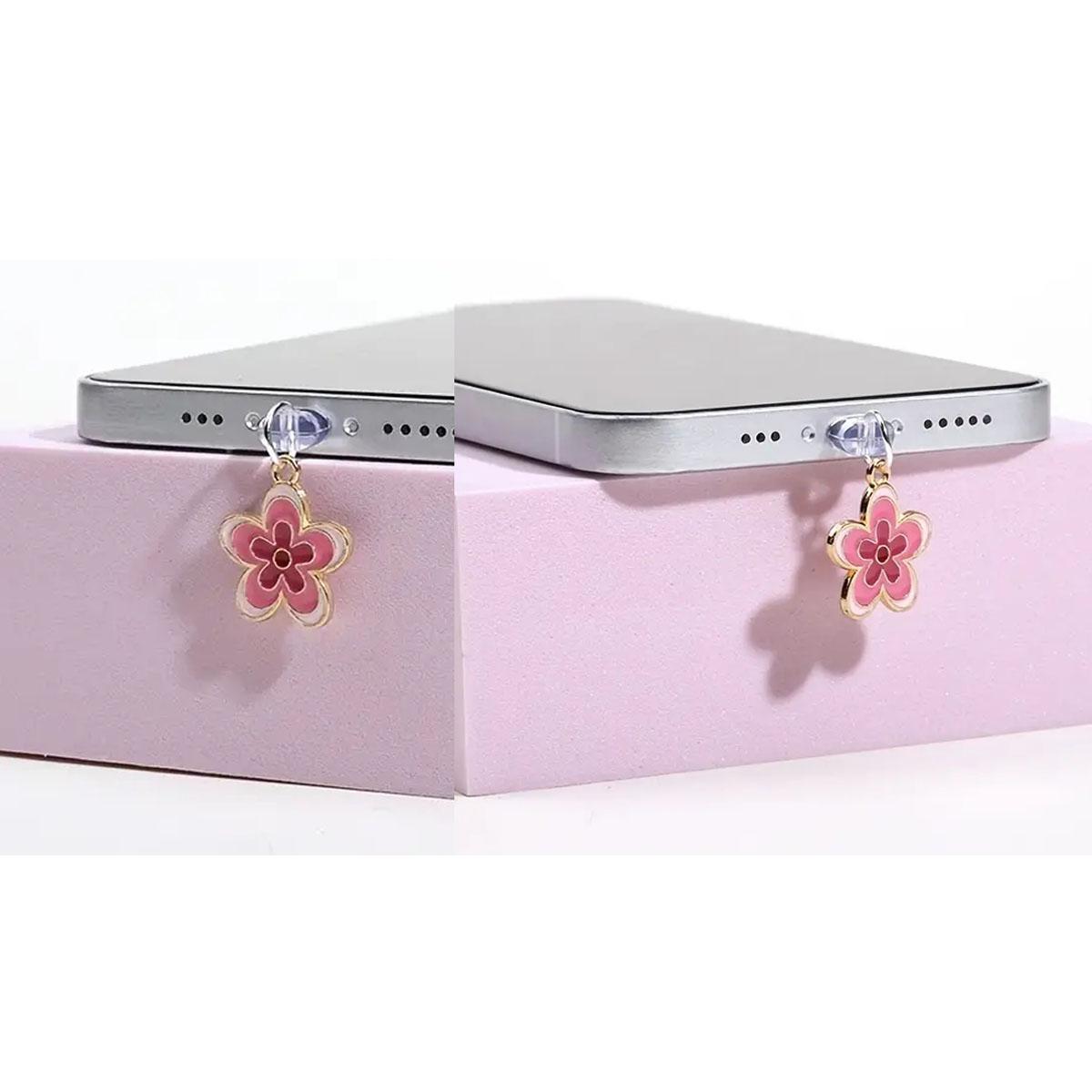 

Beautiful Flower Phone Dust Stopper Phone Accessories Decoration Suitable for iPhone and Type-C Interface