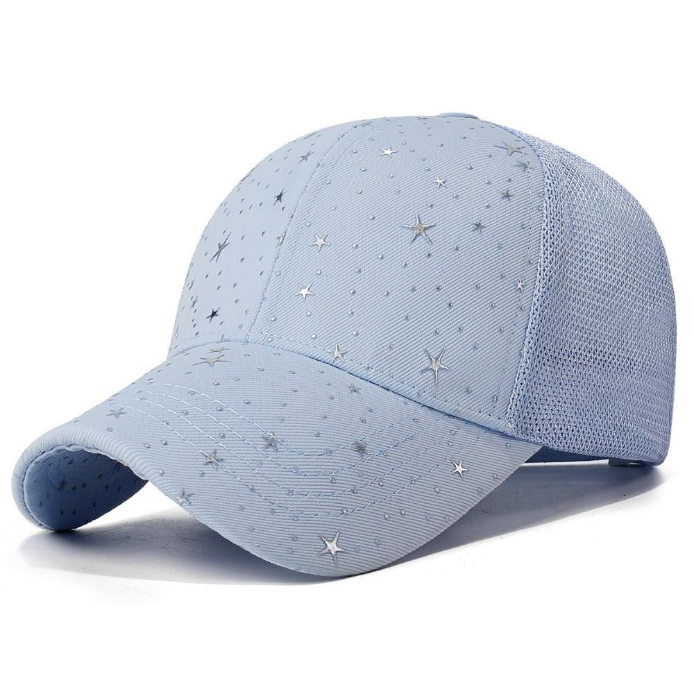 Casual Starry Sky Print Mesh Baseball Cap Wide Brim Breathable Peaked Cap Adjustable Trucker Cap Summer