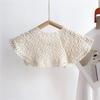 Elegant Cape Lace Fake Collar Cloak Wraps Knitted Shawl Korean Style Hollow Out Crochet Flower Scarves Clothes Decoration