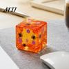 Taschen-Quetschspielzeug Halloween Stresswürfel Sensorisches Spielzeug, Spielzeug mit Kürbis-Schädelmuster Spinnenmuster, Klar Angstlinderung Partygeschenke Langsam