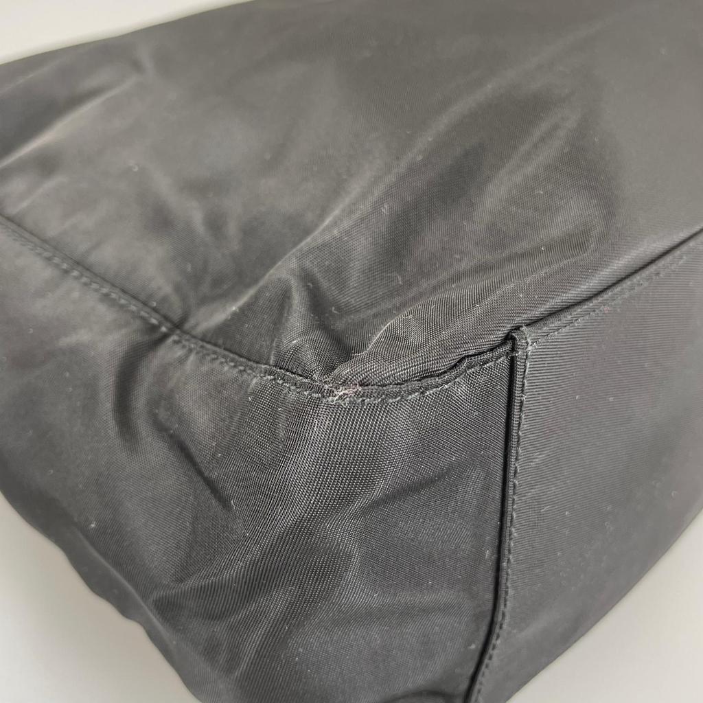 PRADA Triangle logo Tote Bag black Women used