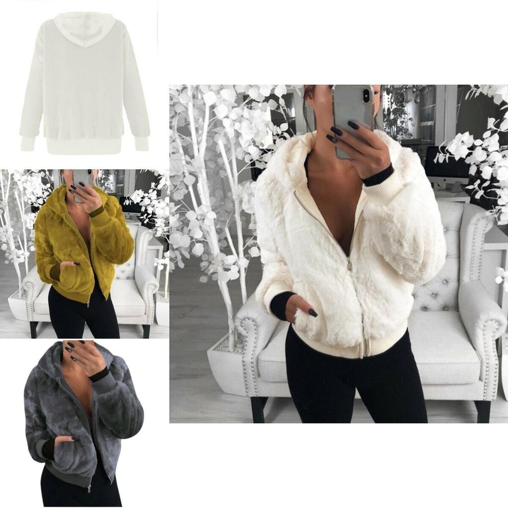 Luxurious Women's Teddy Bear Coat Jacket Winter Warm Hooded Fur Fluffy Outwear Overcoat