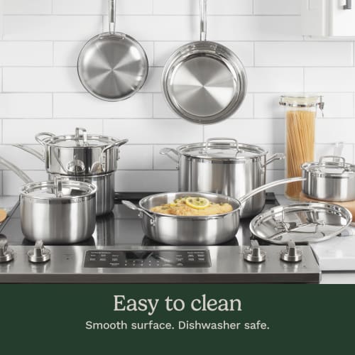 Cuisinart MCP22-24N MultiClad Pro Stainless Steel Open Skillet 12-Piece Set, Silver (ZPV-1842)