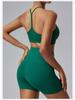 Plus Size Yoga Set: Beautiful Back, High Waist Shorts, Quick Dry Fitness Outfit