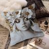 Fashion Floral Woman Portrait Lucky Dragon Pillow Cover Sofa Cushion Cover Home Room Decoration Children Gift