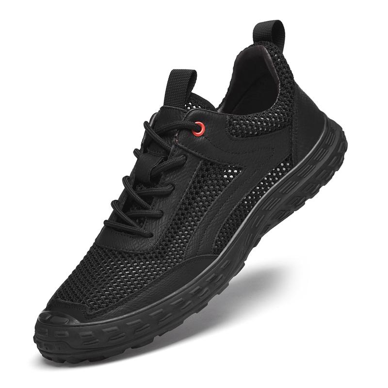 Fashion Outdoor Mesh Breathable Casual Sports Running Shoes Male Comfortable Driving Shoes 2025 New Walking Flats Lace-Up Male Sneakers