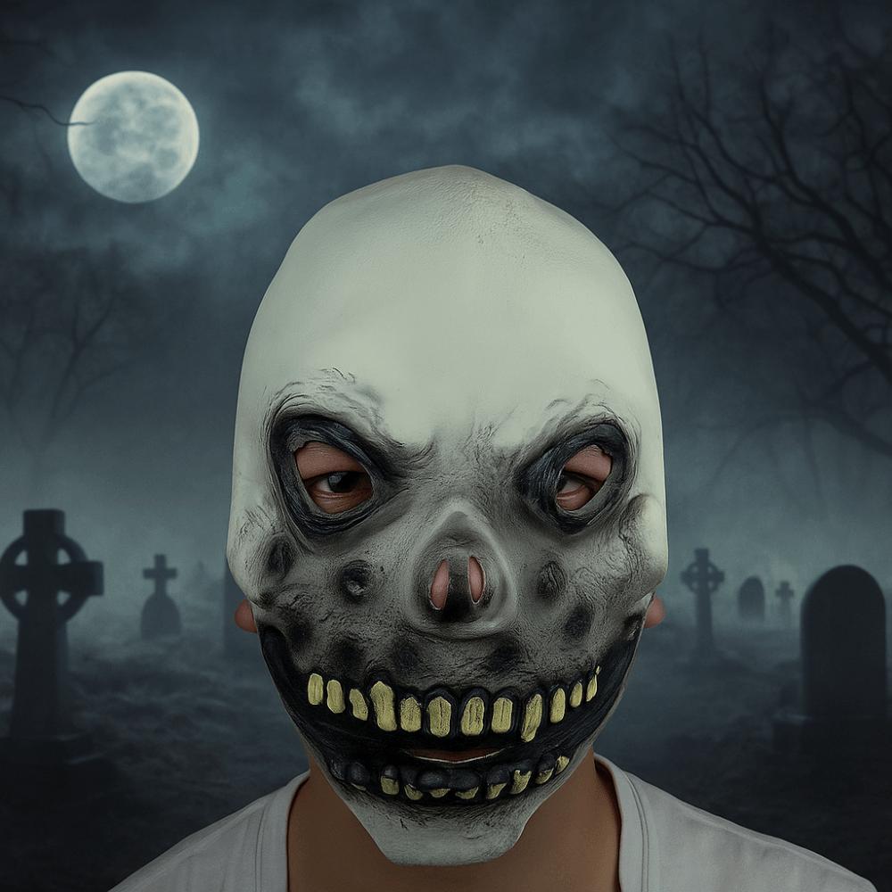 Latex Scary Skull Headgear Realistic Terrifying Cosplay Mask Halloween Skull Mask  Halloween Party
