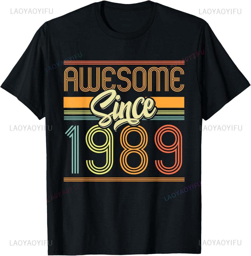 Hecho en 1989 Todas las Piezas Originales Divertida Camiseta de Cumpleaños Nacido en 1989 Unisex Verano Ropa de Calle Tops Ropa de Calle Camisas