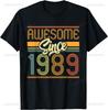 Hecho en 1989 Todas las Piezas Originales Divertida Camiseta de Cumpleaños Nacido en 1989 Unisex Verano Ropa de Calle Tops Ropa de Calle Camisas