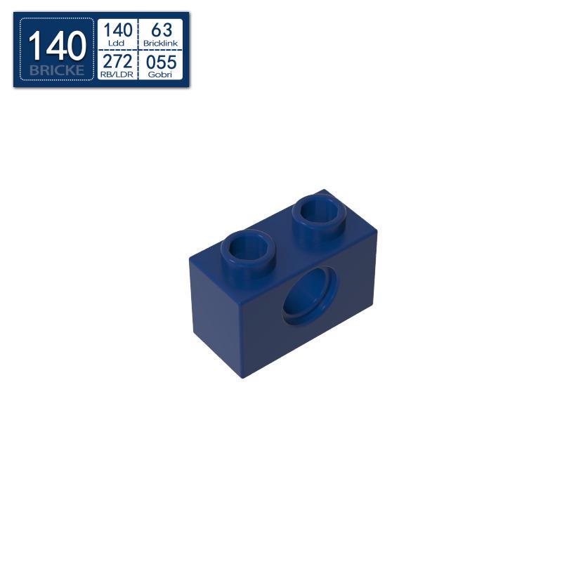 BRICKE 1x2 Brick with Hole - Compatible with Lego, MOC Loose Parts, Small Particle Building Blocks