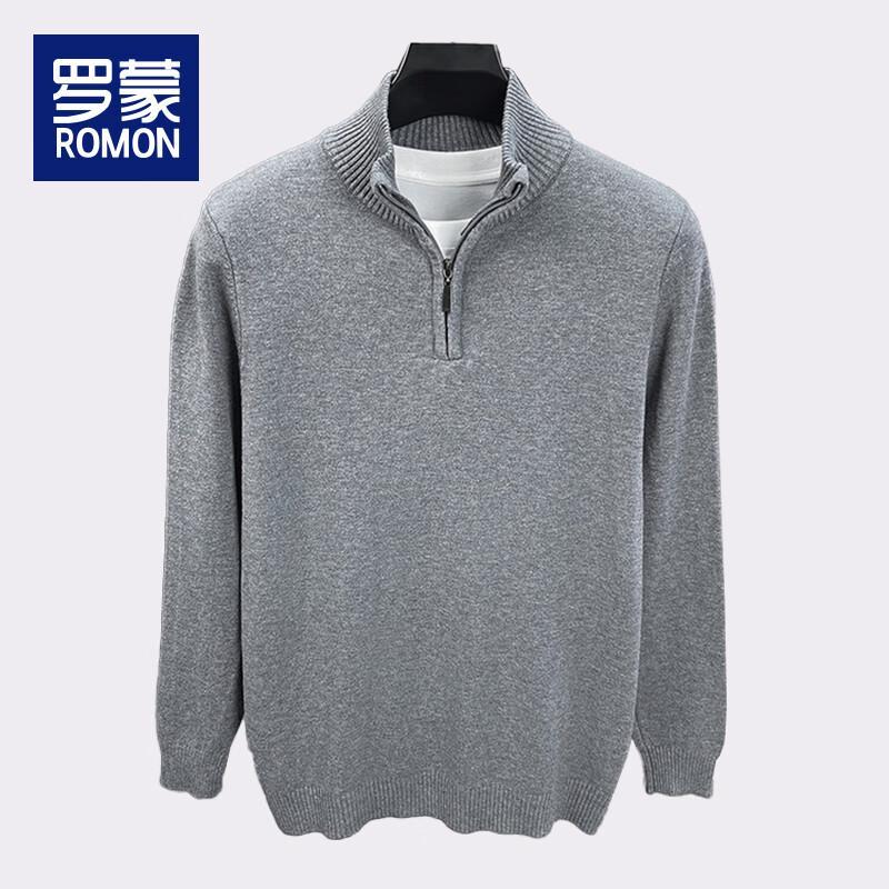 Romon Men's Half-Zip Stand Collar Sweater WLW8807