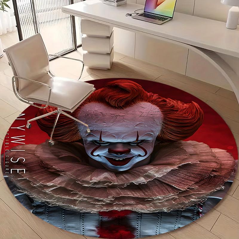 1pc Pennywise2 Design Printed Area Round Carpet for Bedroom Living Room Home Decor Rugs Mat Non Slip Mat Rug for Bedside