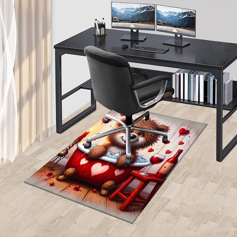 

1pc Anime Cartoon Design Valentine s Day Gift Chair Mat Non-Slip Carpet Suitable for Office, Home Decoration, Living Room, Bedroom, Game Room and Dorm 60cm by 90cm