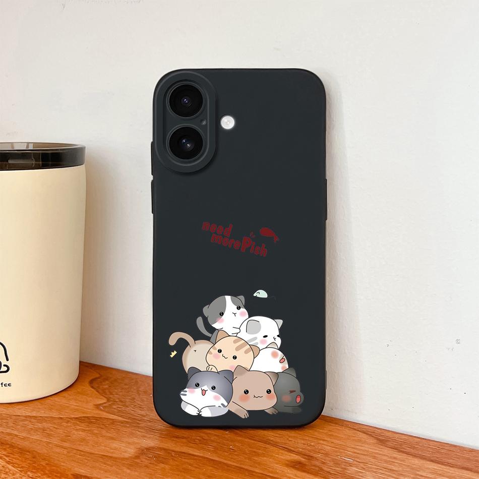 For iPhone 17 Pro Max / iPhone Air Phone Case Lovely Cartoon Liquid Silicone Full Coverage Anti Drop Bumper For iPhone17 Fundas