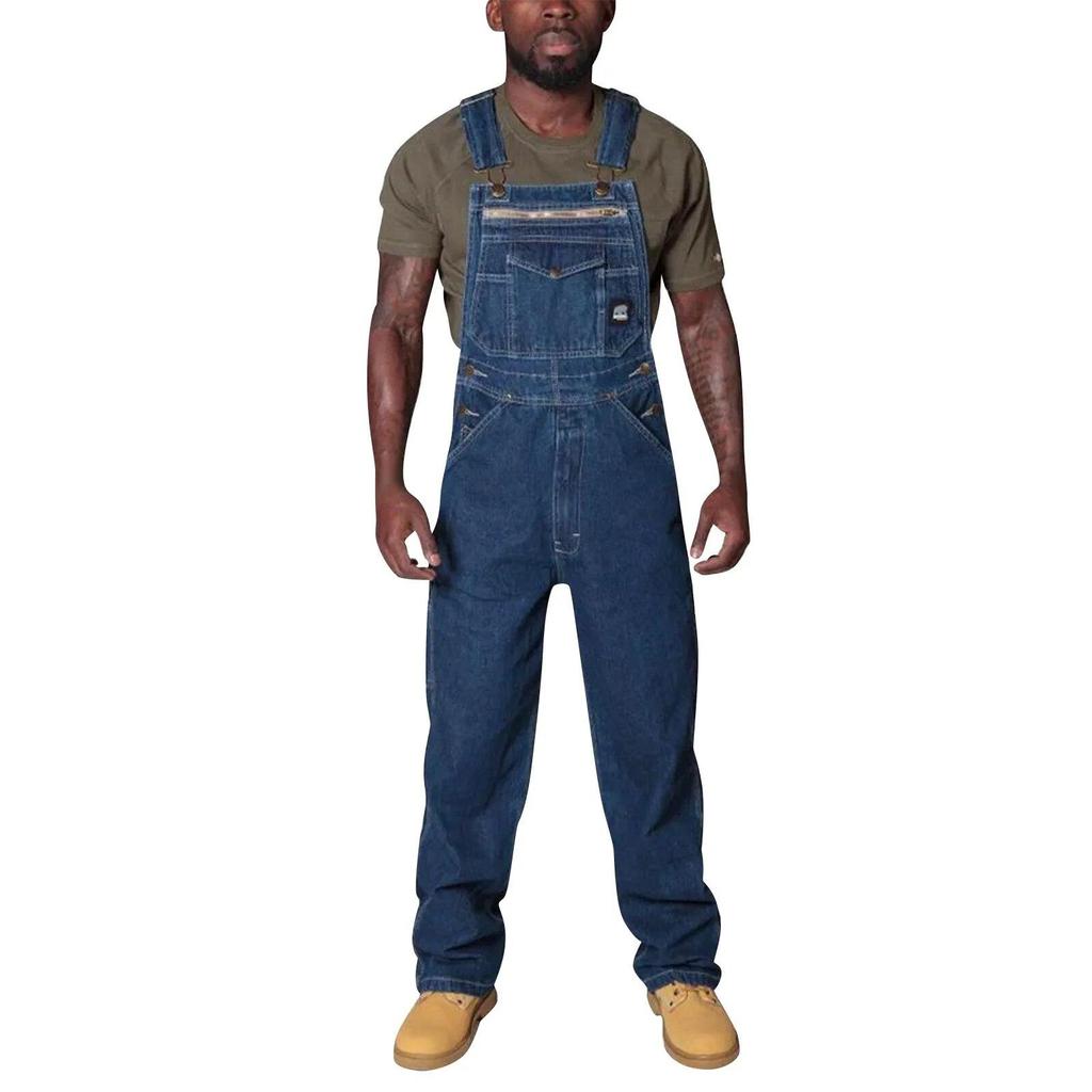 Vintage Straight Loose Jumpsuit Verstellbare Hosenträger Jeans Streetwear Herren Latzjeans Europäische und amerikanische Größe