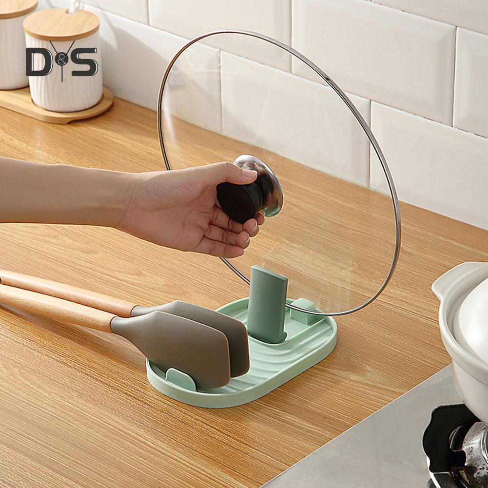 Składana łyżka Pot Pokrywka Półka Gotowanie Przechowywanie Stojak Uchwyt Organizator do kuchni