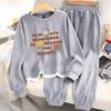 Women Suits Sets Large Size Pullover Sweatshirt Pants Thickened Top Longs Pants Two-piece Oversize 2PC Suit