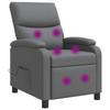 Massage Recliner Chair Gray Faux Leather