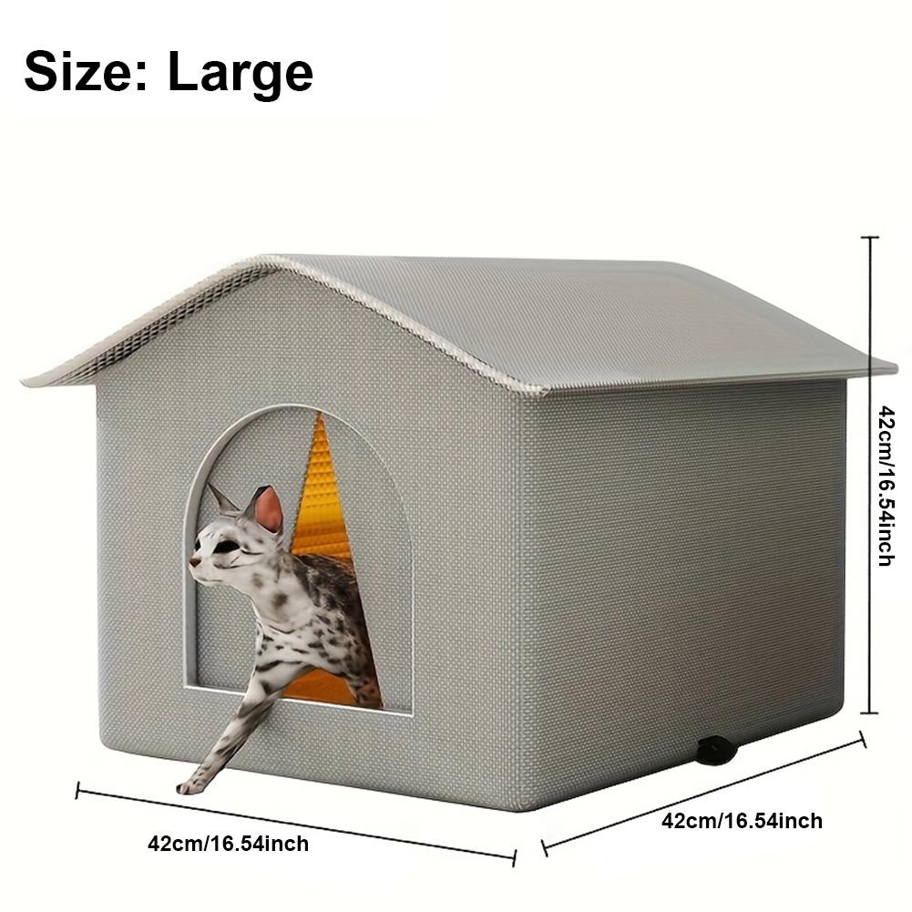 Feral Cat Shelter Weatherproof Stray Cat Shelter Feral Cat House for Winter Wild Animal Tent Bed