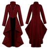 Manzhixin Retro Medieval Women's Tuxedo Dress with Irregular Hem and Turn-Down Collar