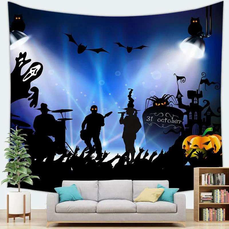 Halloween theme Ghost background digitalprinted polyester tapestries living rooms bedrooms macrame wall hanging room