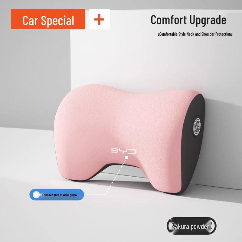 Příslušenství pro vozy BYD: Opěrky hlavy, Bederní opěrky, Polštářky a Chrániče krku pro modely Qin Plus, Song Pro, Seagull, Seal, Han.