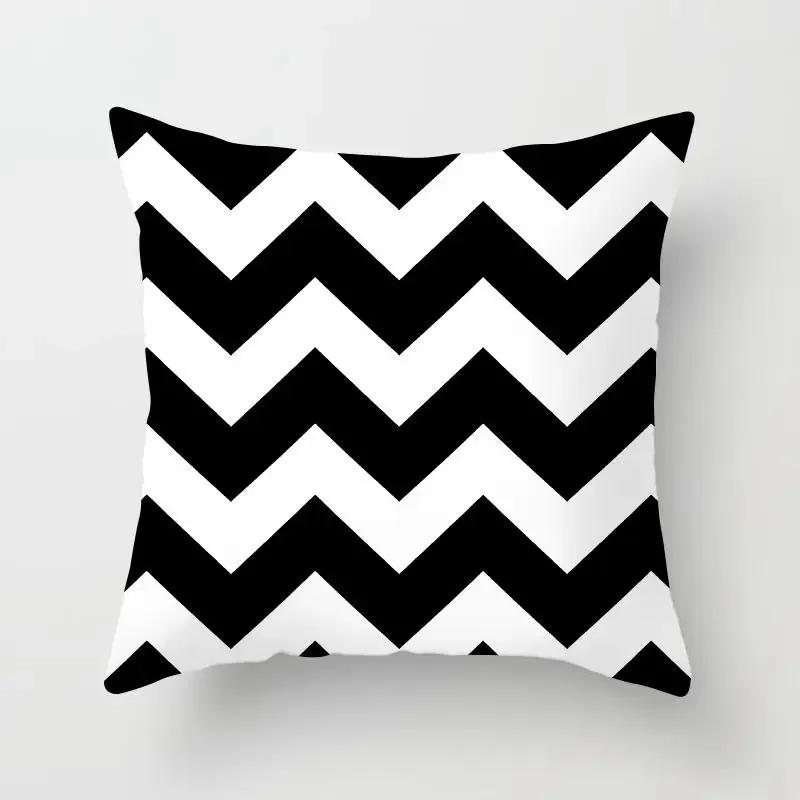 Black White Nordic Geometry Pillow Case Home Decor Decorative Polyester Cushion Cover for Bedroom Pillow Cover Hogar Funda Cojin
