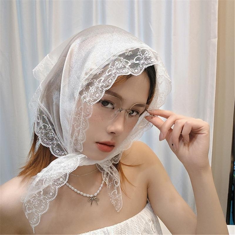 Classical Lace Headscarf Multiuse Triangular Design Headwrap for Women Fashion Enthusiasts and Various Occasion Outfit