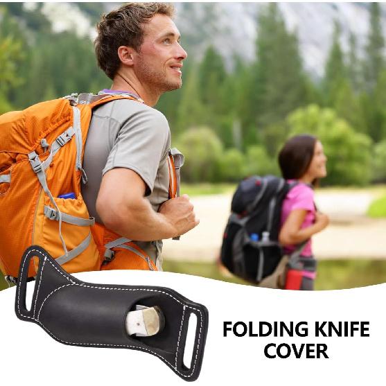 Sheath, Pu Leather Portable Cutter Holster, Box Cutter Holster, Safety Holster for Box Cutters and Utility Knives