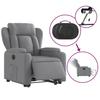 Electric Recliner Chair with Rising Function Light Grey Fabric