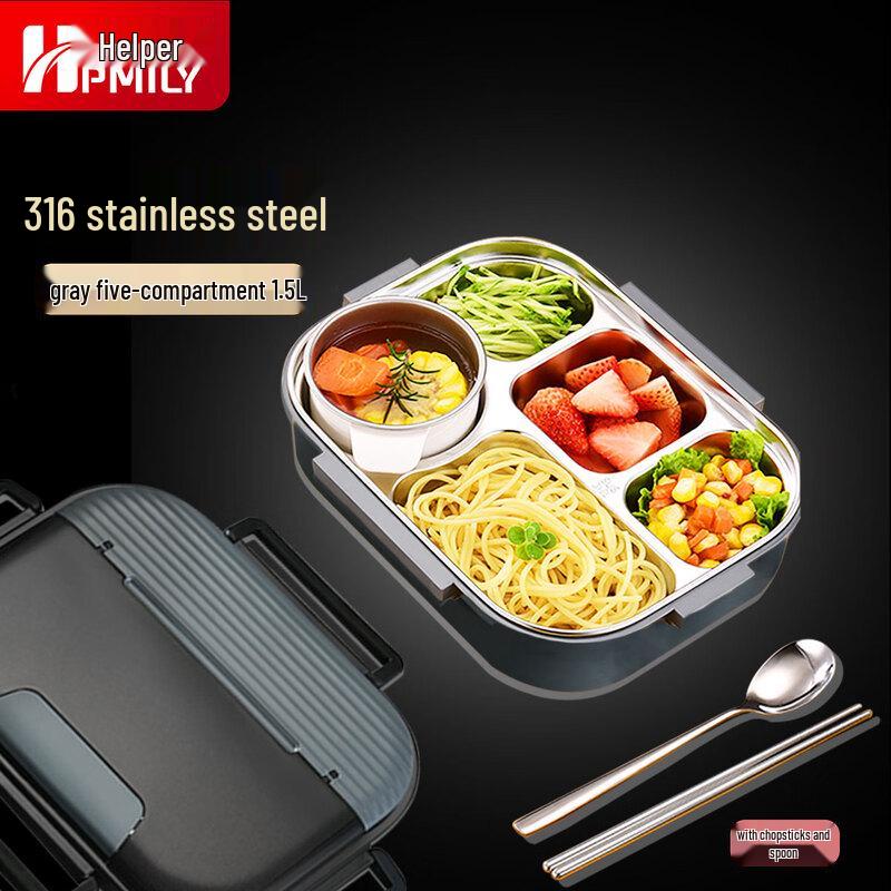 HPMILY 316L Stainless Steel Compartment Lunch Box