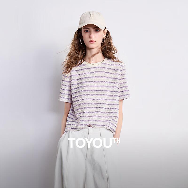 Chuyu Women's Striped Round Neck T-Shirt