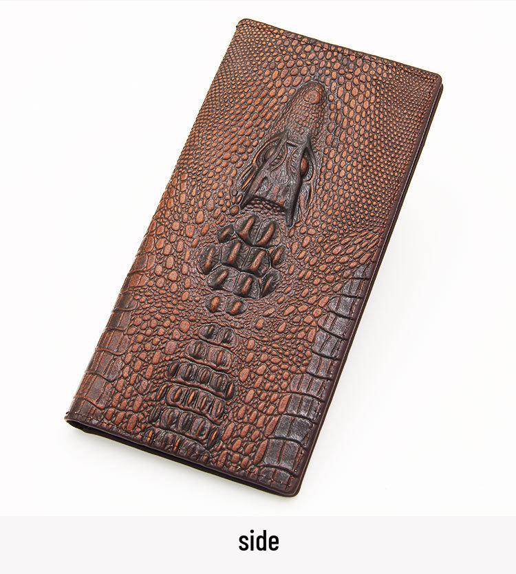 Pánská dlouhá business peněženka MenBense se vzorem krokodýlí kůže - Multifunkční, velkokapacitní, trendy peněženka
