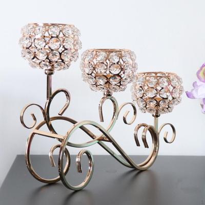 Kerzenleuchter Glänzender Kristall Metall Teelicht Dekorative Halterung Weihnachtsfeier Schmuck
