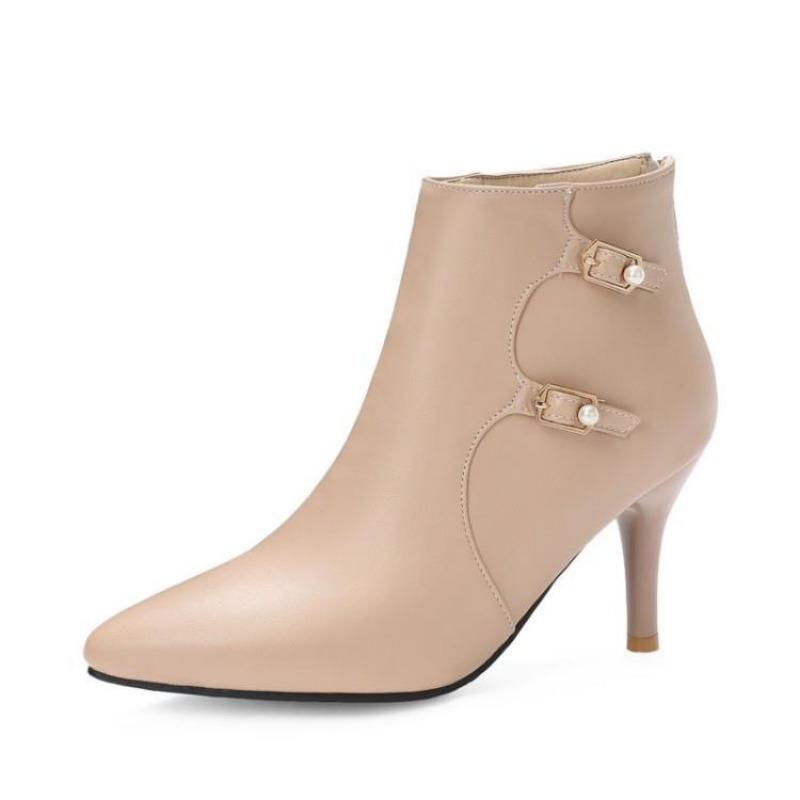Sexy Women's Boots Ankle Fashionable Pointed and Slim Heeled European and American Style Short Boots 8.5CM Stiletto Women Shoes