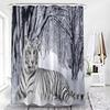 Nordic Wolf Pattern Shower Curtains Animals Tiger Bath Curtain High Quality Waterproof Polyester For Bathroom With 12Pcs Hooks