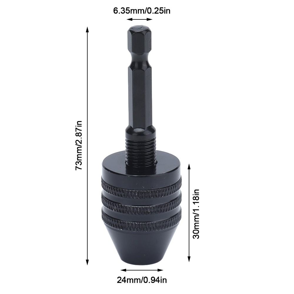 Black Hex Shank Chuck 1/4 Inch Drill Bit Chuck Tool Keyless Drill Chuck  Grinding Machine