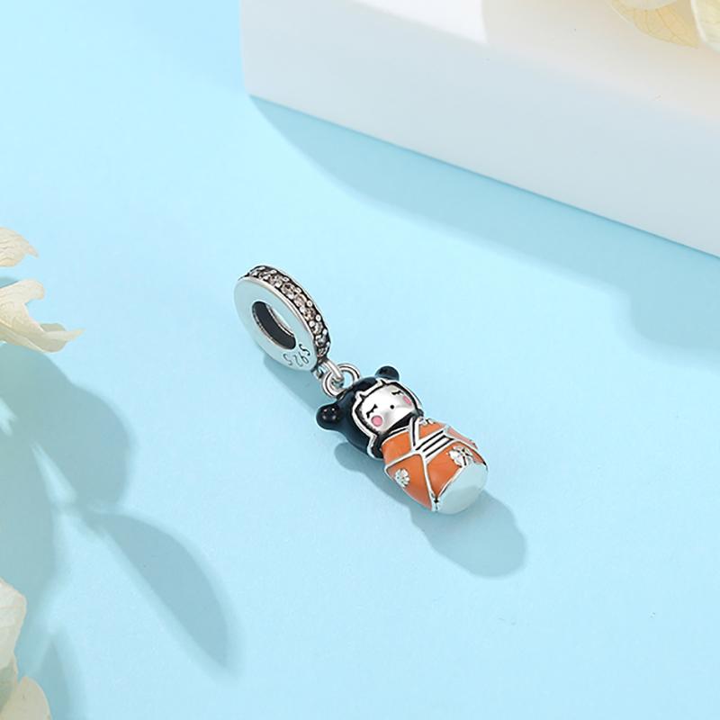 Original Copper Charms Beads Cartoon Figure Pave Cz Fit Pan Bracelets Bangles Necklaces For Women Diy Jewelry