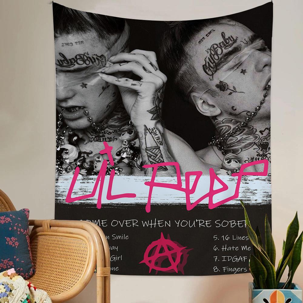 Singer Lil Peep Tapestry Art Printing Art Science Fiction Room Home Decor Home Decor