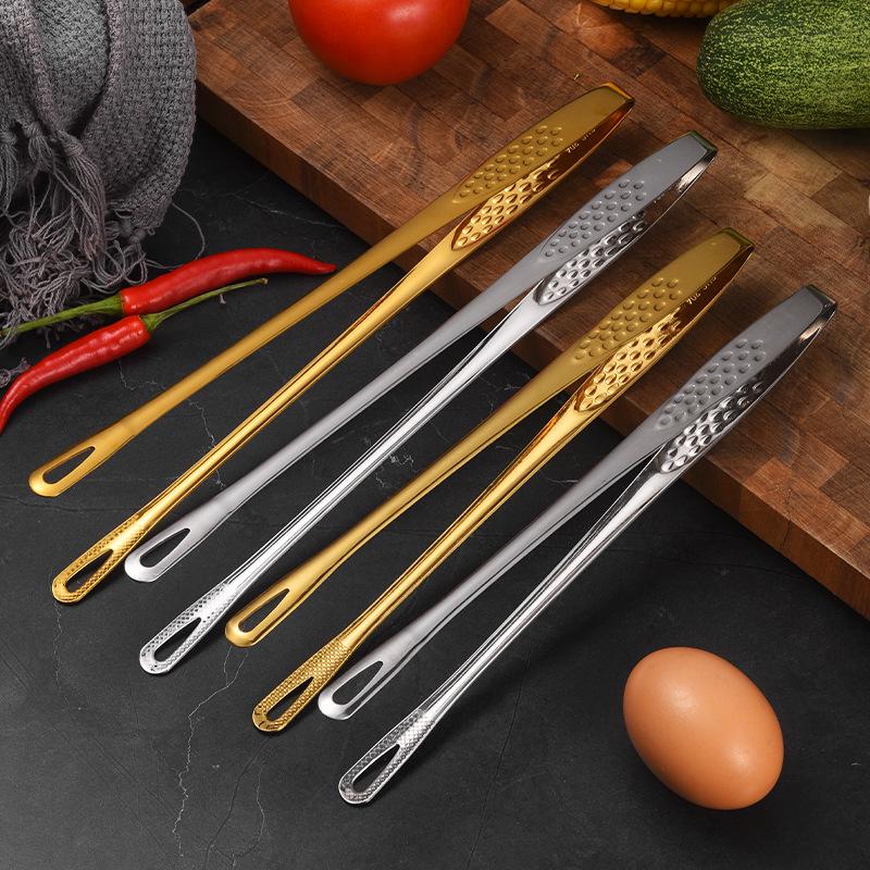 304 Stainless Steel Multi-Purpose Tongs: Perfect for BBQ, Sushi, Steak, and Bread.