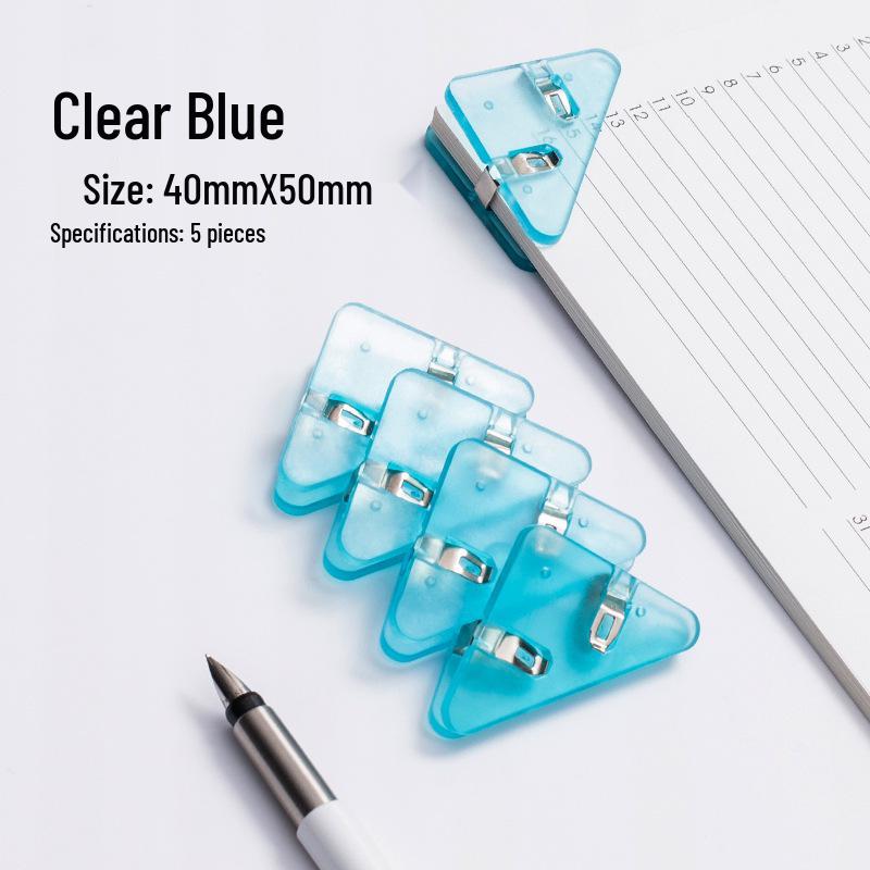 Transparent Triangle Corner Paper Clip - Office & Student Organizer