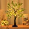 24 Led Green Leaf Artificial Birch Light, Tabletop Bonsai Tree Night Light For Home Room Christmas Tree Lamp Holiday Decoration