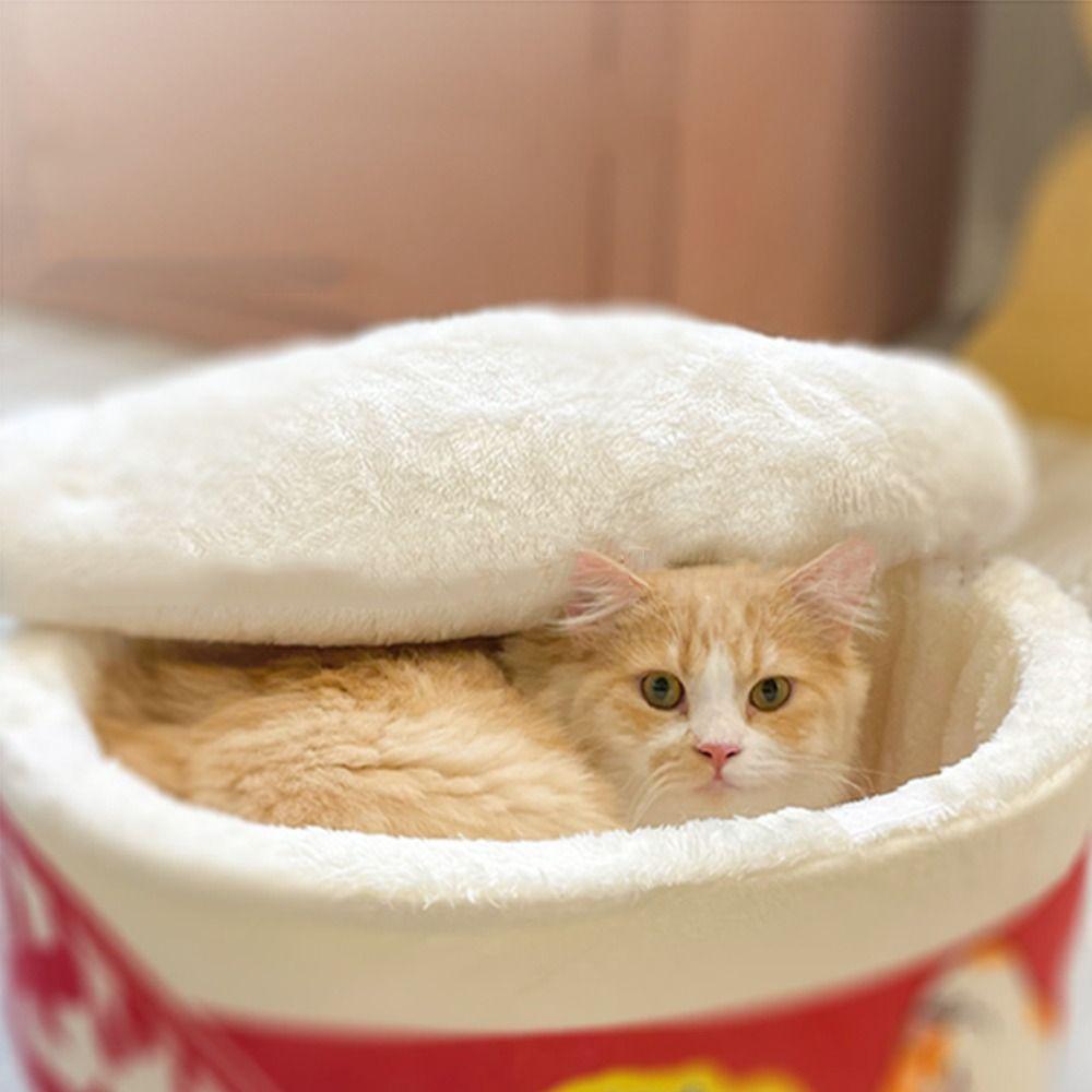 Universal Creative Ramen House Pet Bed Cat Nest Cute Dog Cat Nest Beds Kennel Instant Noodle Shape Pet House Cushion