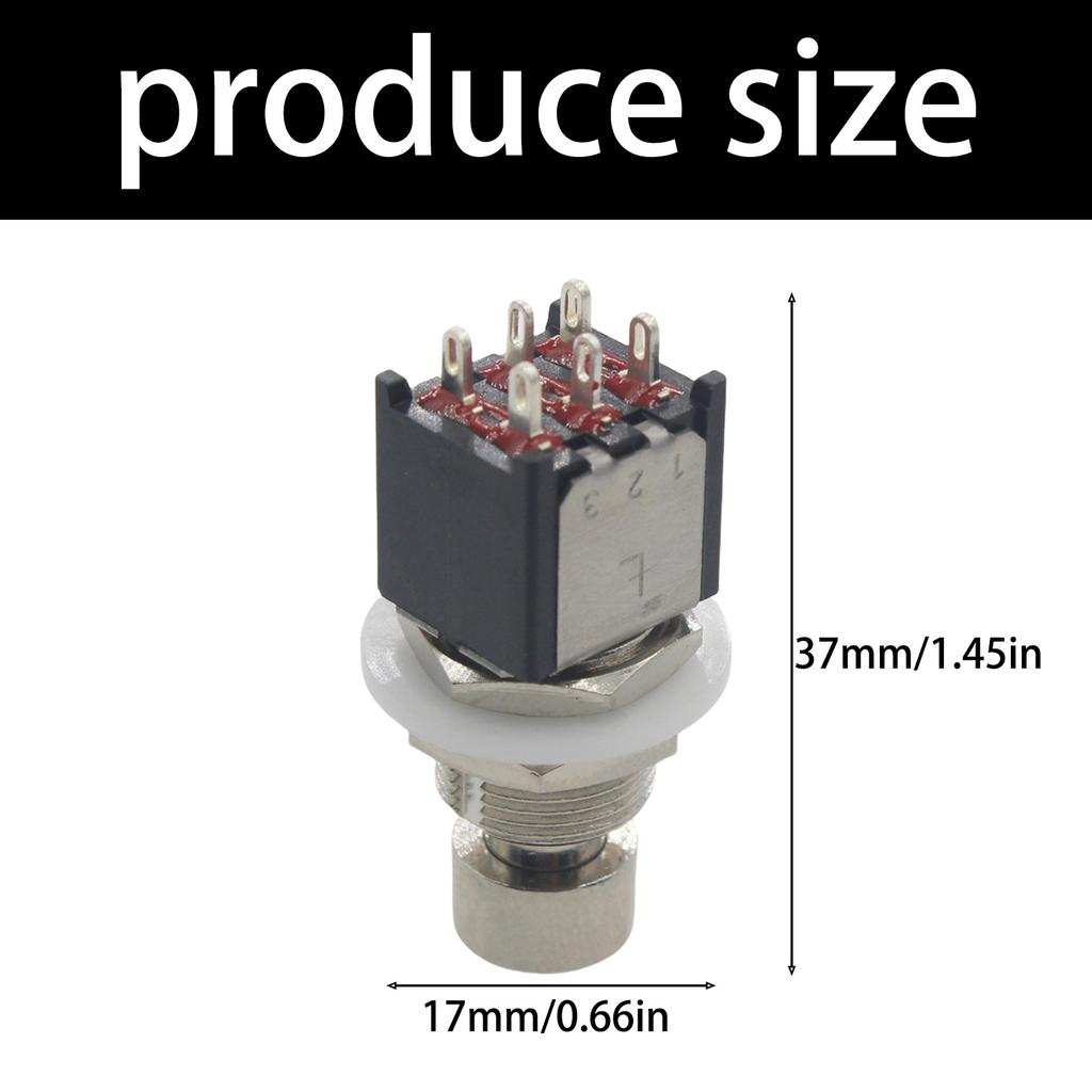 DPDT Rastende Stomps Pedal Fußschalter Ersatz 6 Pin Momentary Stomps Fußpedalschalter Not-Aus-Taste