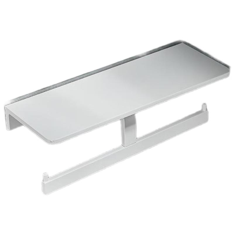 Aige White Double Toilet Paper Holder