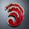Wuli&baby Blue Ocean Wave Brooch Quality Enamel Crystal Women Brooch Pins Individual Jewelry Accssory