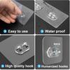 14 Pack Shower Caddy Adhesive Replacement, Transparent Strong Adhesive Hooks, No Drilling, Waterproof Wall Hooks for Shower Caddy, Bathroom Storage